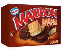 Mini sandwiches de vainilla con trocitos de cookies MAXIBON Cookie de Nestlé 6 x 85 ml.