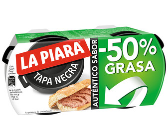 Paté de hígado de cerdo 50% de grasa LA PIARA Tapa Negra 2 ud x 73 g. Paté de hígado de cerdo 50% de grasa LA PIARA Tapa Negra 2 ud x 73 g.