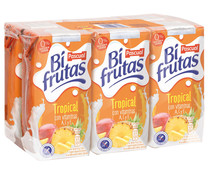 Leche con zumo de frutas tropicales BIFRUTAS de Pascual 6 x 200 ml