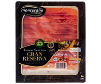 Jamón serrano gran reserva (curación mínima de 15 meses), cortado en finas lonchas MONTESANO Gourmet 120 g.