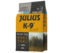 Alimento seco para perros senior cordero,hierbas JULIUS K9 3 kg.