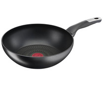 Wok de 28cm de aluminio forjado con antiadherente Titanium, apto para inducción, TEFAL.