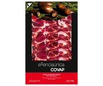 Jamón de bellota ibérico (50% raza ibérica), cortado en finas lonchas COVAP Esseniaúnica 120 g.