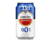 Cerveza sin alcohol, 0,0 %  AMSTEL lata de 33 cl.