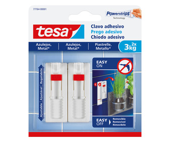 Clavo adhesivo ajustable para azulejos y metal 3 kg TESA.