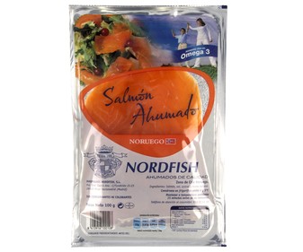 Salmón ahumado NORDFISH 100 g. Salmón ahumado NORDFISH 100 g.