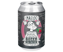 Sidra de manzana de cosecha de Galicia con fresa MAELOC lata de 33 cl.