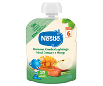 Bolsita de fruta (mango, manzana) con zanahoria, para bebés a partir de 6 meses NESTLÉ 90 g.