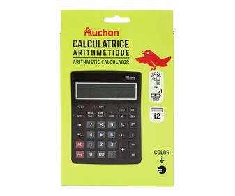 Calculadora aritmética 12 dígitos, color negro, PRODUCTO ALCAMPO. Calculadora aritmética 12 dígitos, color negro, PRODUCTO ALCAMPO.