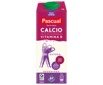 Leche de vaca desnatada, sin lactosa, con calcio y vitamina D PASCUAL Calcio 1 l.