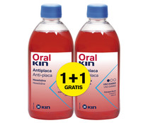 Enjuague bucal diario, con acción antiplaca KIN 2 x 500 ml.