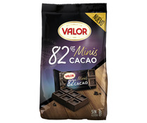 Chocolatina de chocolate negro 82 % cacao VALOR 171 g.