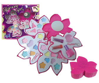 Caja de maquillaje infantil con forma de flor y 3 pisos, JUGUETES. Caja de maquillaje infantil con forma de flor y 3 pisos, JUGUETES.