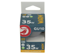 Bombilla Led GU10, 3,7W=35W, luz cálida, 230lm, PRODUCTO ALCAMPO.