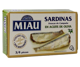 Sardinas en aceite de oliva lata de 88 gramos Sardinas en aceite de oliva lata de 88 gramos