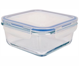 Recipiente de vidrio con tapa hermética, capacidad de 0,7 litros, 15x15x7 centímetros TABERSEO. Recipiente de vidrio con tapa hermética, capacidad de 0,7 litros, 15x15x7 centímetros TABERSEO.