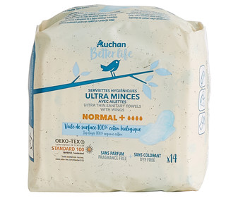 Compresas regular, ultrafinas con alas PRODUCTO ALCAMPO 14 uds.
