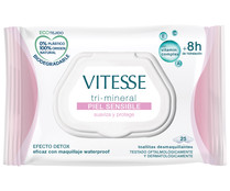 Toallitas desmaquilladoras con vitamin complex y efecto detox, especiales para pieles sensibles VITESSE 25 uds.
