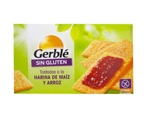Tostadas de maíz y arroz, sin gluten GERBLE, 250 g.