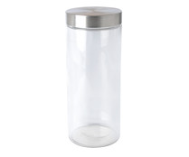 Bote de vidrio con tapa de acero inoxidable, 2 litros, ACTUEL.