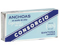 Filetes de anchoa de Santoña en aceite de oliva, ligeras en sal CONSORCIO 26 g. peso neto escurrido
