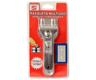 Rasqueta multiuso especial para vitrocerámica con 5 cuchillas TECNHOGAR.