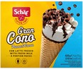 Cono de helado sin gluten de nata y chocolate, con pepitas de chocolate SCHÄR 6 x 85 ml.