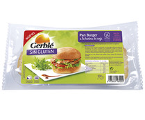 Pan de hamburguesa sin gluten GERBLÉ pack de 4 uds x 75 g.