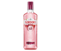 Ginebra premium elaborada con aromatizantes naturales GORDON'S Pink botella de 70 cl.