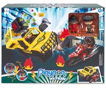 Conjunto de juego Atraco al furgón con 2 figuras y accesorios, PINYPON ACTION.