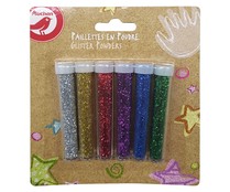 Set de 6 tubos de purpurina de colores, PRODUCTO ALCAMPO.