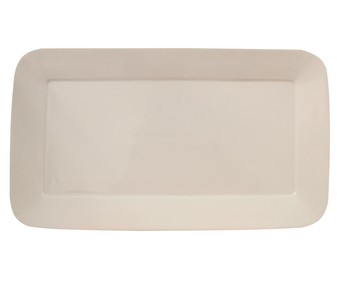 Fuente rectangular de porcelana color blanco, 35,8 centímetros de largo QUID. Fuente rectangular de porcelana color blanco, 35,8 centímetros de largo QUID.