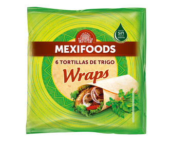 Tortillas de trigo MEXIFOODS WRAPS 6 uds, 370 g. Tortillas de trigo MEXIFOODS WRAPS 6 uds, 370 g.