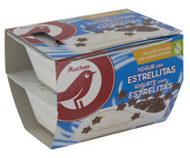 Yogur de vainilla con estrellas de chocolate con leche PRODUCTO ALCAMPO 2 x 125 g.