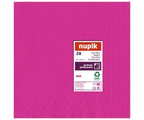 Servilletas desechables color rosa fucsia, 40x40cm., doble capa NUPIK 20 uds. Servilletas desechables color rosa fucsia, 40x40cm., doble capa NUPIK 20 uds.