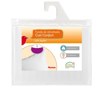 Funda protectora de almohada 100% algodón cutí raso, 105 centímetros PRODUCTO ALCAMPO.