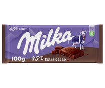 Chocolate con leche, 45 % cacao MILKA 100 g.