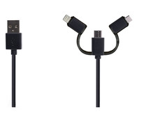 Cable de carga 3 en 1 Micro USB, Lightning y USB C, SELECLINE 