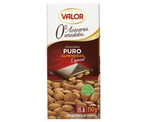 Chocolate puro con almendras sin azucares añadidos VALOR tableta de 150 g.