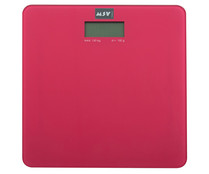 Bascula de baño de vidrio de color rosa, precisión y diseño, MSV.