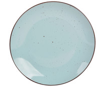 Plato llano de gres color azul decorado vintage, 26 centímetros Spark STONEWARE.