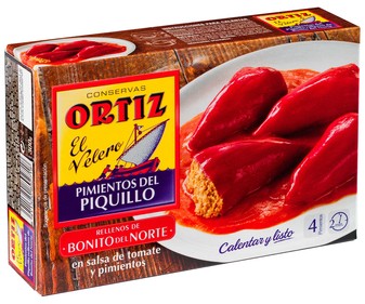 Pimientos del piquillo rellenos de bonito del norte ORTIZ 300 g. Pimientos del piquillo rellenos de bonito del norte ORTIZ 300 g.