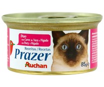 Comida para gatos húmeda a base de buey e hígado PRODUCTO ALCAMPO tarrina 85 g.
