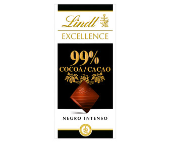 Chocolate negro 99% cacao LINDT EXCELLENCE 50 gr, Chocolate negro 99% cacao LINDT EXCELLENCE 50 gr,