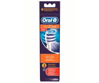 Pack de 3 recambios de cepillo dental eléctrico ORAL-B Trizone EB30. Pack de 3 recambios de cepillo dental eléctrico ORAL-B Trizone EB30.