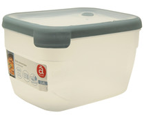 Tupper de plástico rectangular con tapa cierre clip, 2,4 litros ACTUEL.
