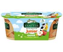 Yogur plátano-manzana junior ecológico XANCEDA 2 uds. de 125 g.