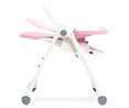 Trona plegable INTERBABY regulable en 3 posiciones, arnés de 5 puntos, color rosa.