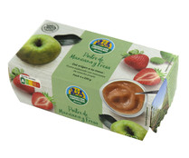 Compota de manzana y fresa ALCAMPO PRODUCCIÓN CONTROLADA pack 4 uds. x 100 g.