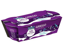 Yogur ligero estilo griego, natural azucarado y sin lactosa KAIKU 2 x 90 g. Yogur ligero estilo griego, natural azucarado y sin lactosa KAIKU 2 x 90 g.